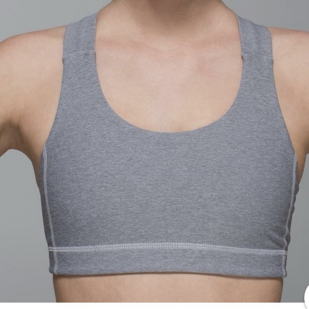 Lululemon All Sport Bra Heathered Slate Luxtreme Criss Cross Straps Size‎ 10